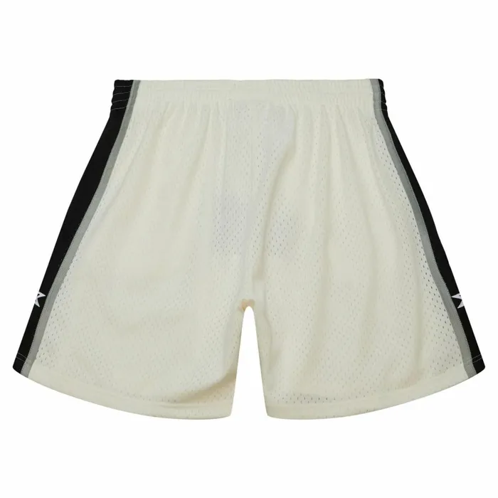 Men039s Shorts Mitchell and Ness Cream Swingman Shorts San Antonio Spurs 1998 Men039s Shorts Mitchell and Ness Cream Swingman Shorts San Antonio Spurs 1998