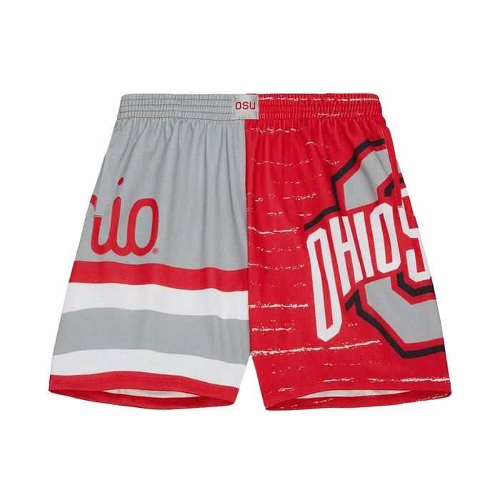 Men039s Shorts Mitchell and Ness Jumbotron 30 Shorts Ohio State