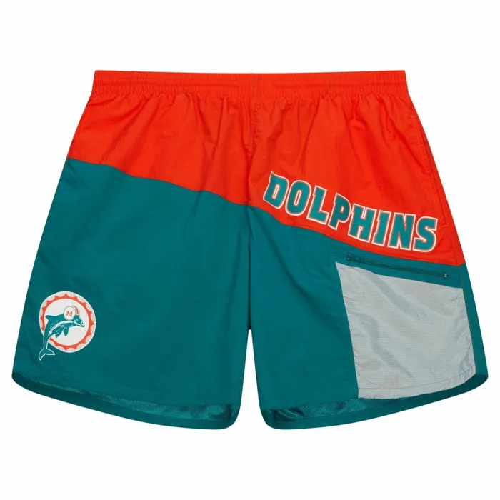 Men039s Shorts Mitchell and Ness Nylon Utility Shorts Miami Dolphins