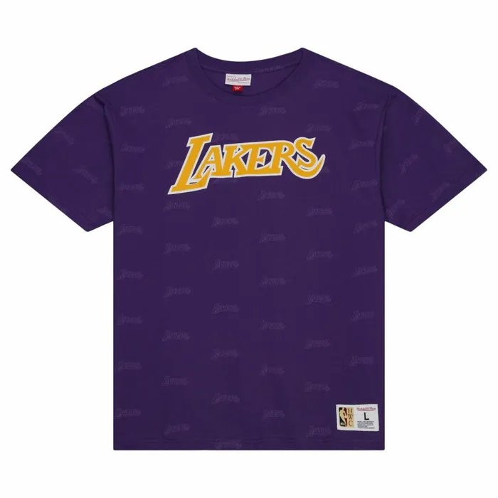 Men039s TShirts and Tops Mitchell and Ness AOP SS Top Los Angeles Lakers