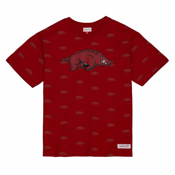 Men039s TShirts and Tops Mitchell and Ness AOP SS Top University Of Arkansas