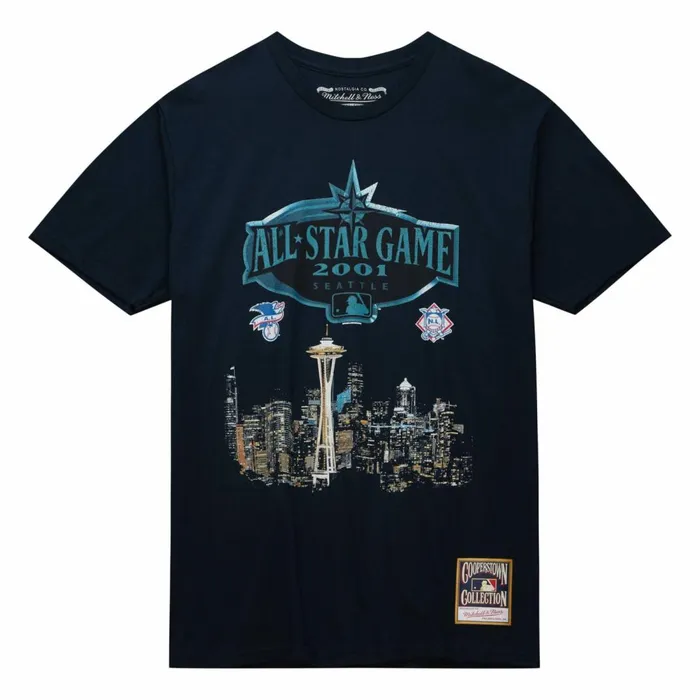 Men039s TShirts and Tops Mitchell and Ness ASG City Skyline Tee MLB AllStar 2001 Men039s TShirts and Tops Mitchell and Ness ASG City Skyline Tee MLB AllStar 2001