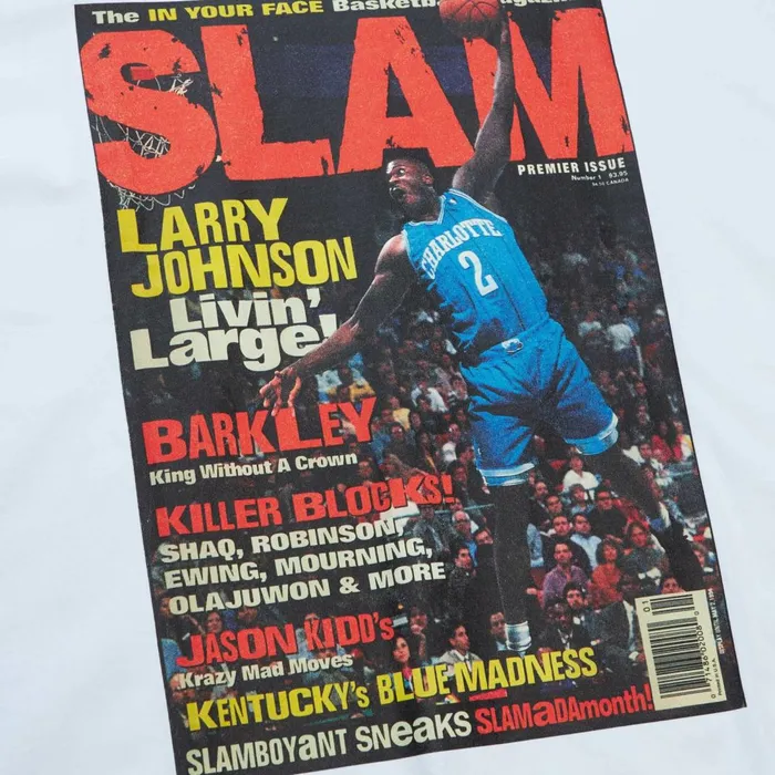 Men039s TShirts and Tops Mitchell and Ness Slam Cover Charlotte Hornets Larry Johnson Men039s TShirts and Tops Mitchell and Ness Slam Cover Charlotte Hornets Larry Johnson