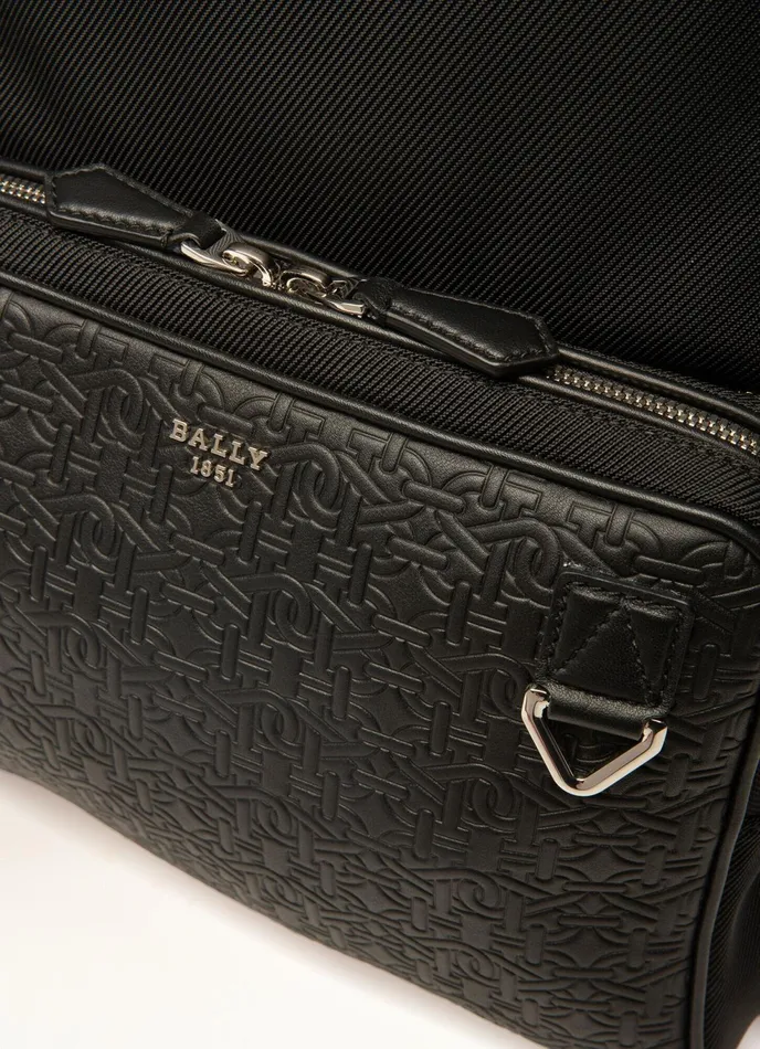 Men Bally Backpacks Codie 8211 Nylon and Leather Backpack In Black