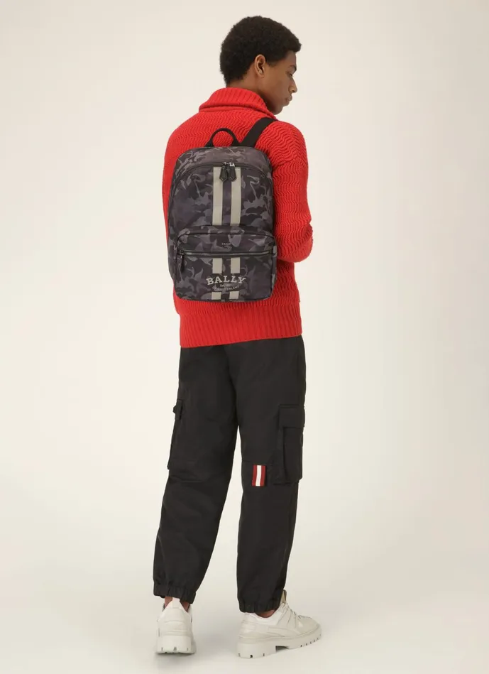 Men Bally Backpacks Fixie 8211 Nylon Backpack In Black