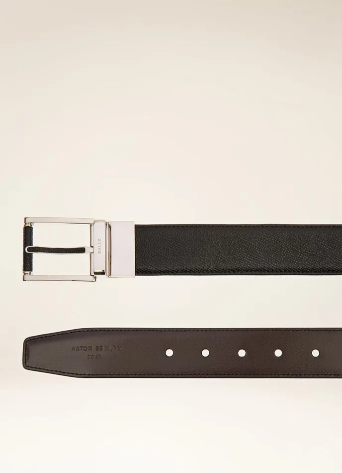 Men Bally Belts Astor 8211 Leather 35mm Belt In Black and Brown