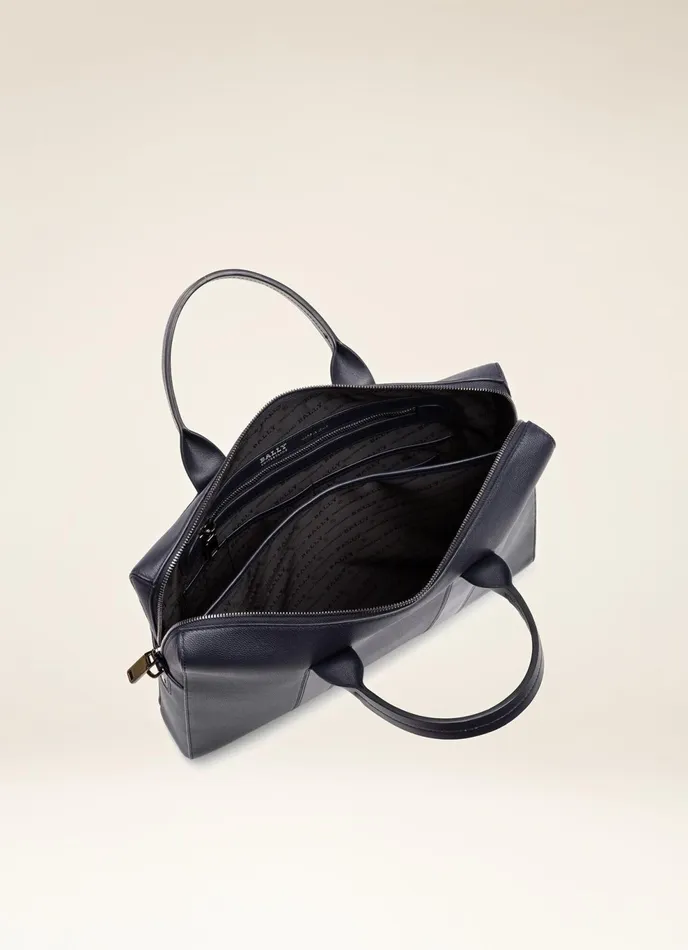 Men Bally Business Bags Elter 8211 Leather Business Bag In Navy