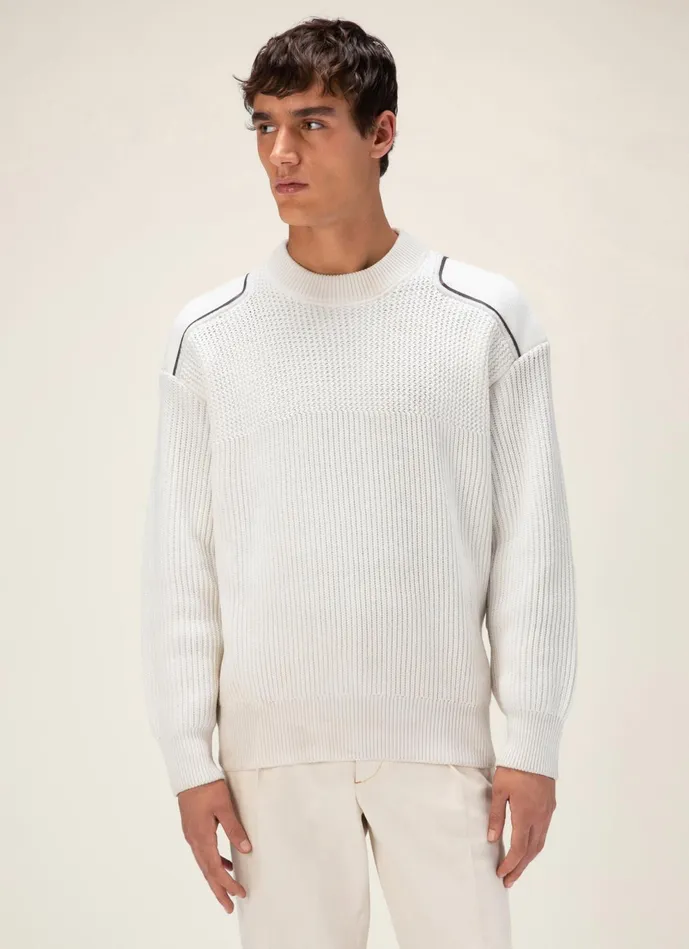 Men Bally Knitwear Fisherman039s Sweater 8211 Wool Knitwear In Bone