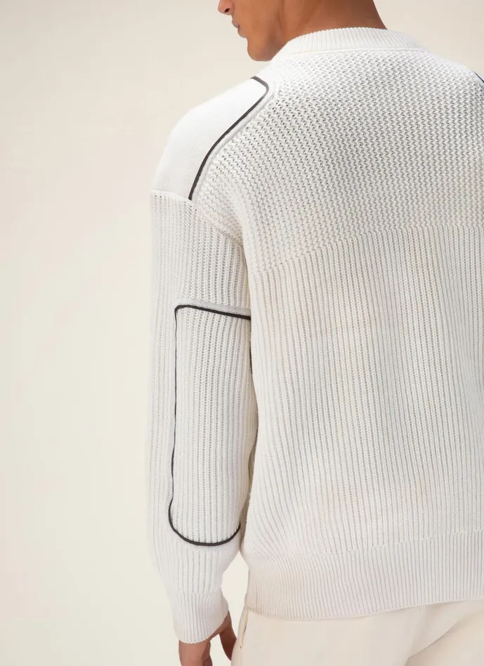Men Bally Knitwear Fisherman039s Sweater 8211 Wool Knitwear In Bone