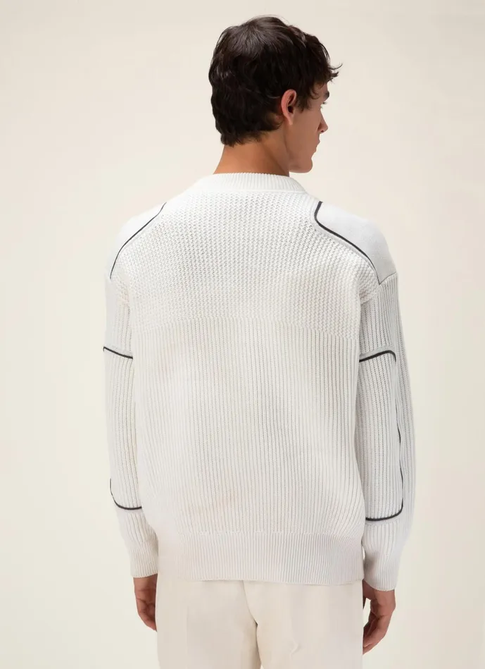 Men Bally Knitwear Fisherman039s Sweater 8211 Wool Knitwear In Bone