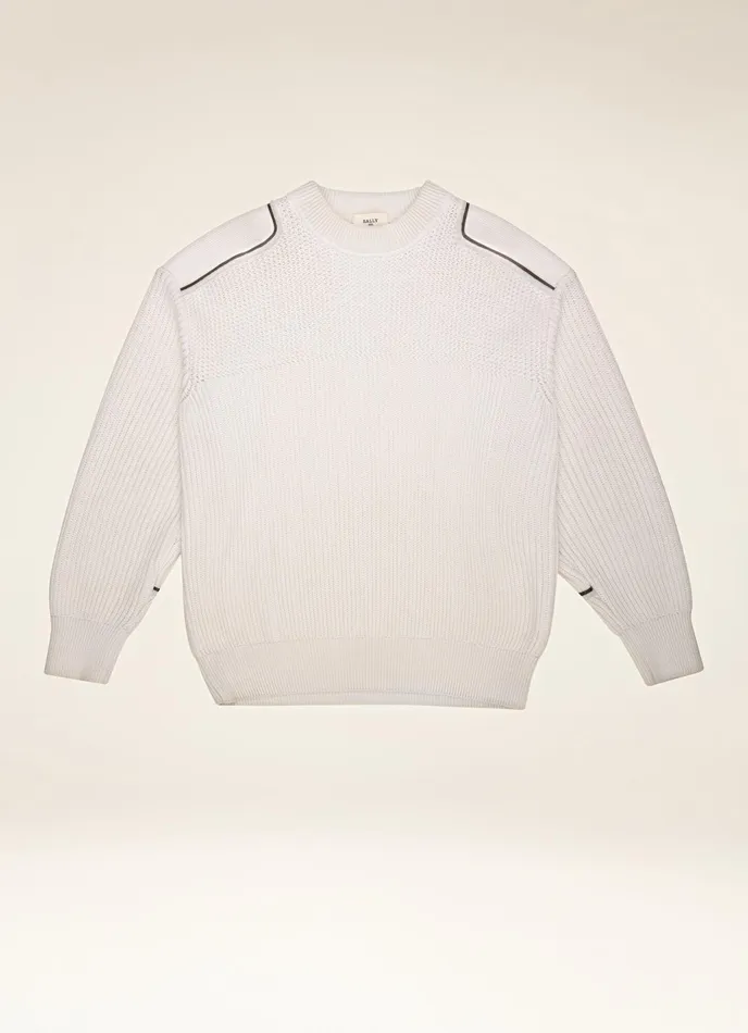 Men Bally Knitwear Fisherman039s Sweater 8211 Wool Knitwear In Bone