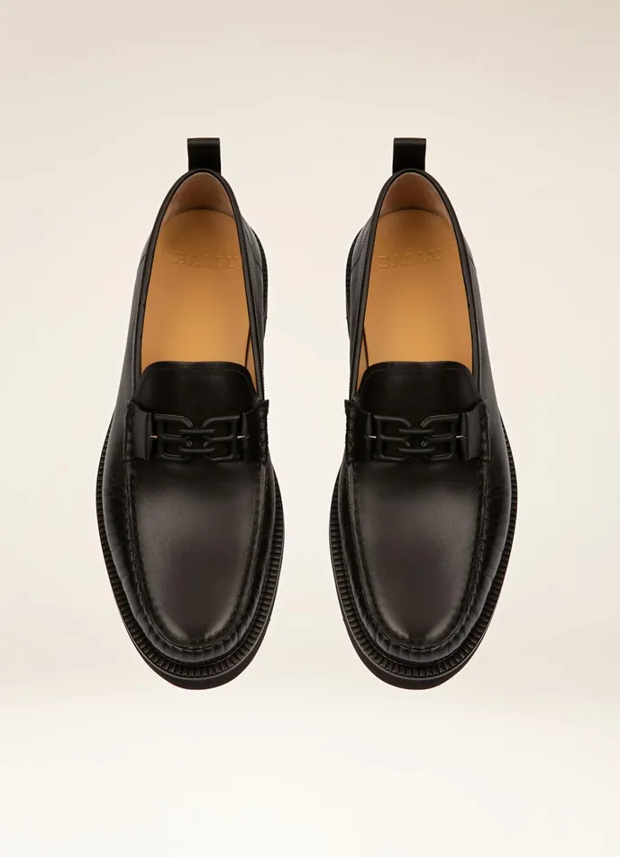 Men Bally Loafers And Moccasins Nolam 8211 Leather Moccassins In Black