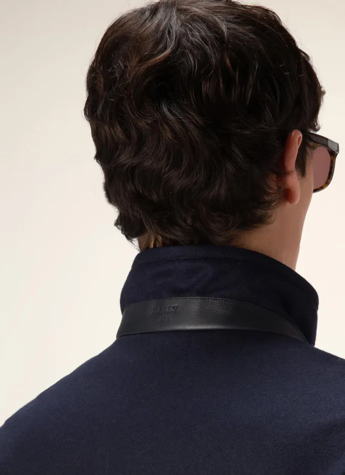 Men Bally Outerwear Winter Coat 8211 Wool and Cashmere Outerwear In Navy
