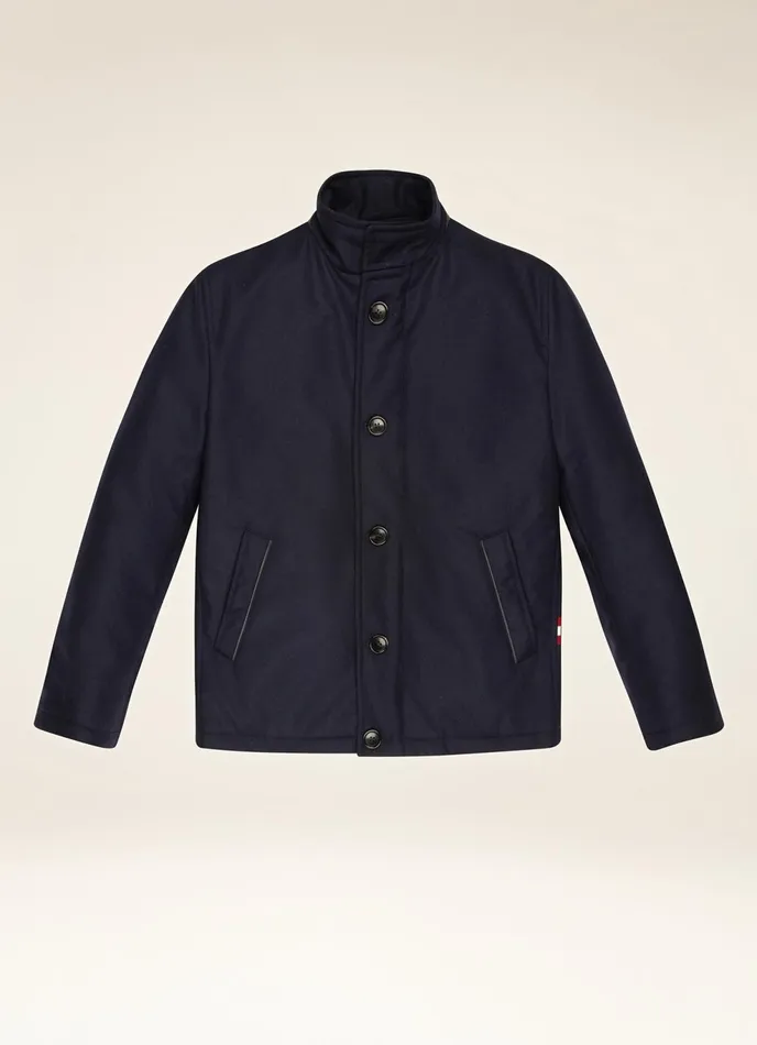 Men Bally Outerwear Winter Coat 8211 Wool and Cashmere Outerwear In Navy