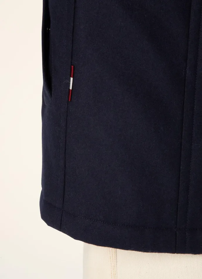 Men Bally Outerwear Winter Coat 8211 Wool and Cashmere Outerwear In Navy