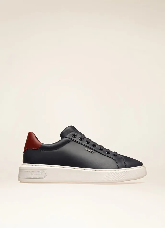 Men Bally Sneakers Miky 8211 Leather Sneakers In Navy