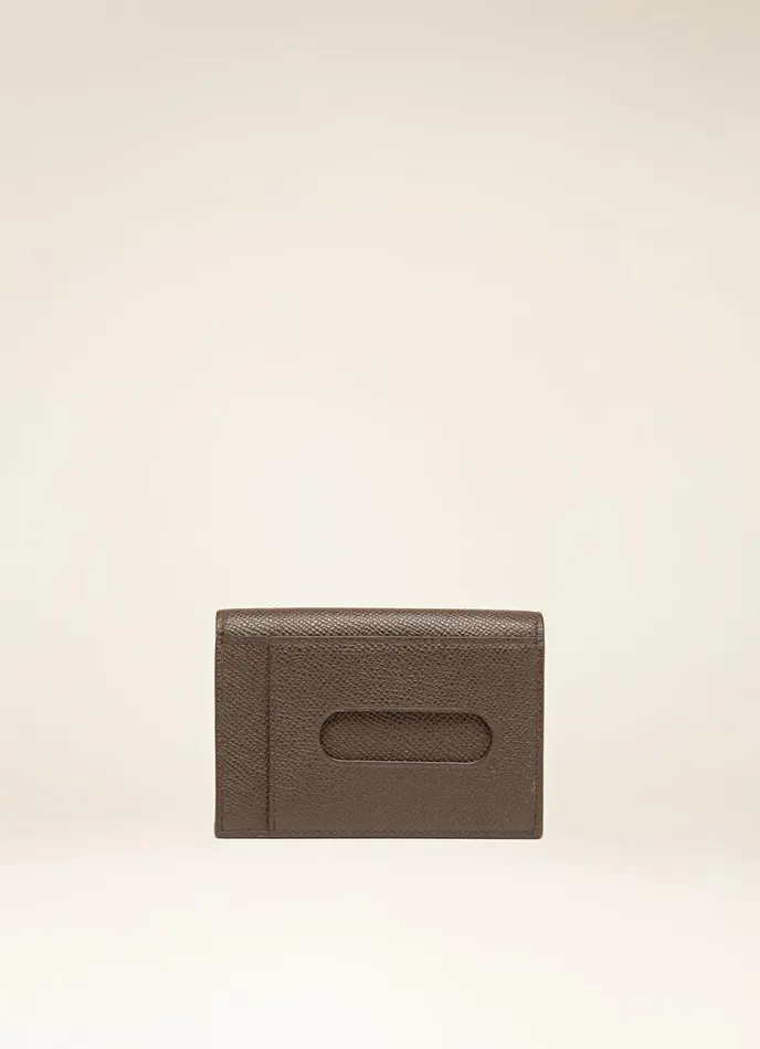 Men Bally Wallets Byrek 8211 Leather Card Holder In Ebony Brown