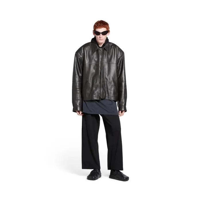 Men Coats and Jackets Balenciaga Cocoon Kick Jacket In Black
