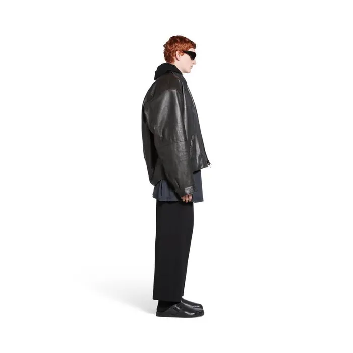 Men Coats and Jackets Balenciaga Cocoon Kick Jacket In Black