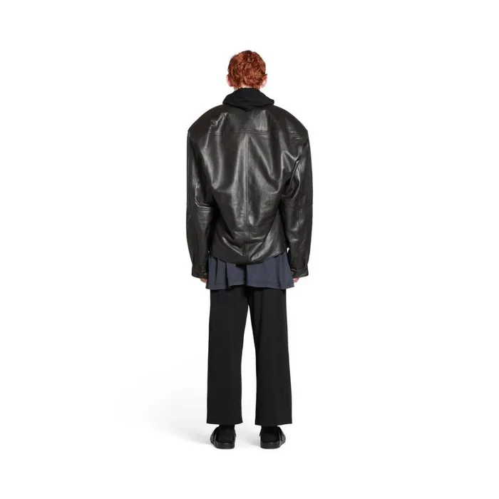 Men Coats and Jackets Balenciaga Cocoon Kick Jacket In Black