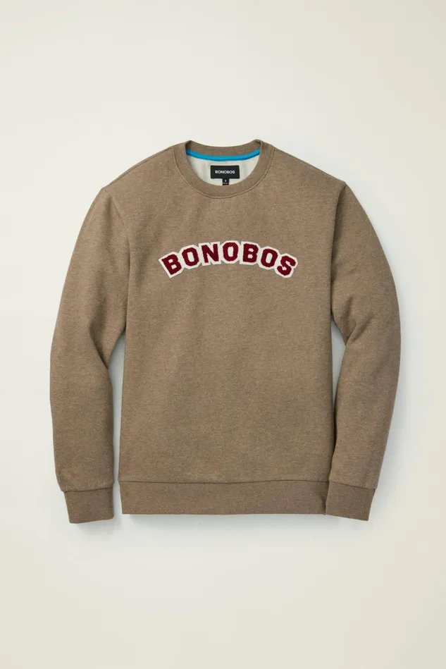 Men Collegiate Supersoft Fleece Crew Mushroom Brown Bonobos Crew and VNeck Sweaters Men Collegiate Supersoft Fleece Crew Mushroom Brown Bonobos Crew and VNeck Sweaters