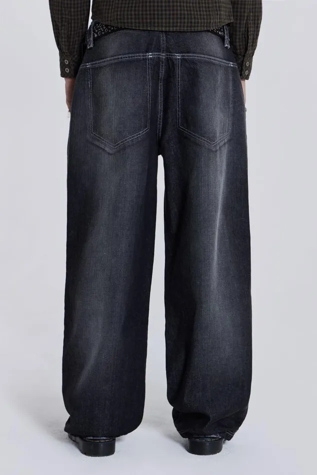 Men Contrast Stitch Skate Colossus Jaded London Baggy Jeans