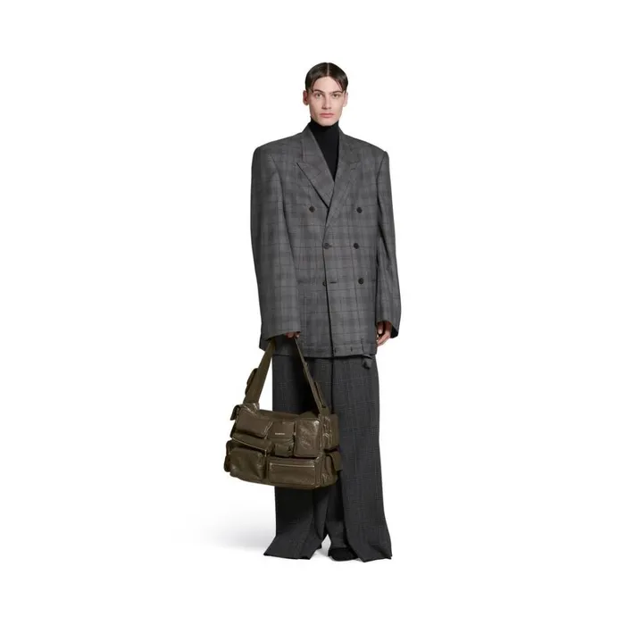 Men Crossbodies and Messengers Balenciaga Superbusy Large Sling Bag In Dark Green Men Crossbodies and Messengers Balenciaga Superbusy Large Sling Bag In Dark Green
