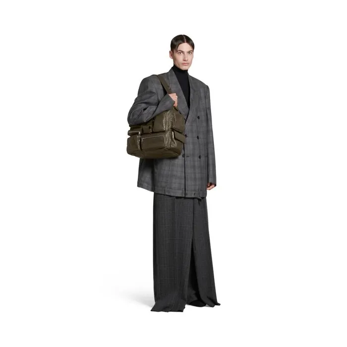 Men Crossbodies and Messengers Balenciaga Superbusy Large Sling Bag In Dark Green