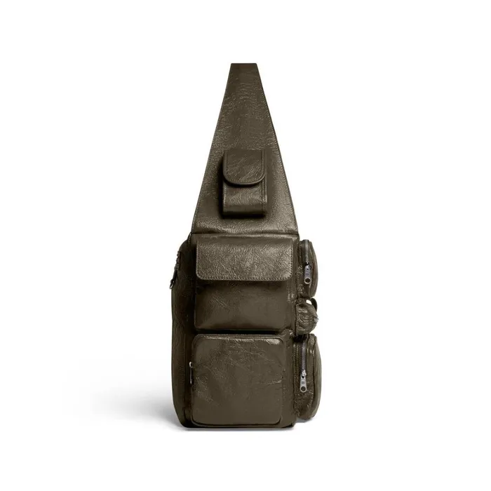 Men Crossbodies and Messengers Balenciaga Superbusy Large Sling Bag In Dark Green