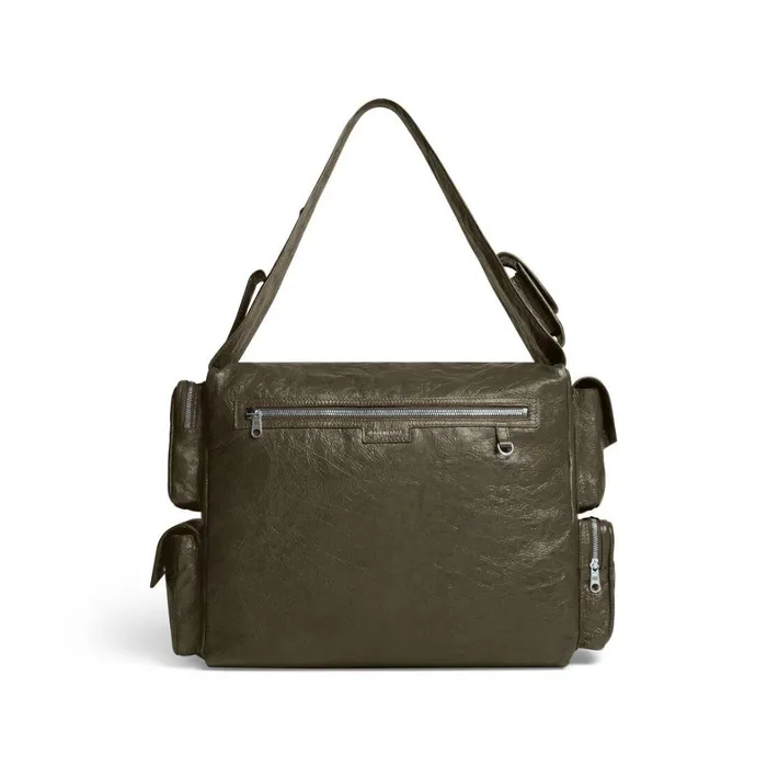 Men Crossbodies and Messengers Balenciaga Superbusy Large Sling Bag In Dark Green