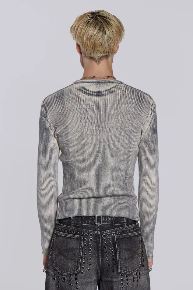 Men Dirty White Scrape Knit Jaded London Knitwear