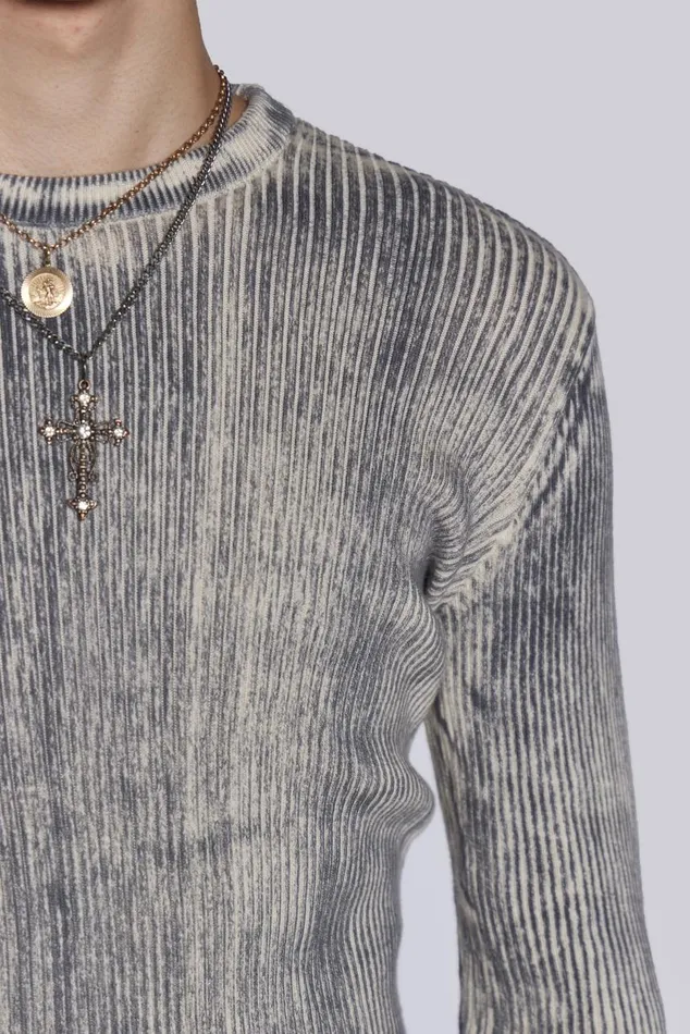 Men Dirty White Scrape Knit Jaded London Knitwear