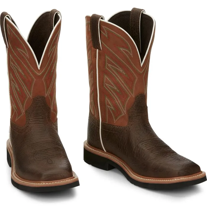 MEN Electrician 11034 Work Brown Justin Boots Work