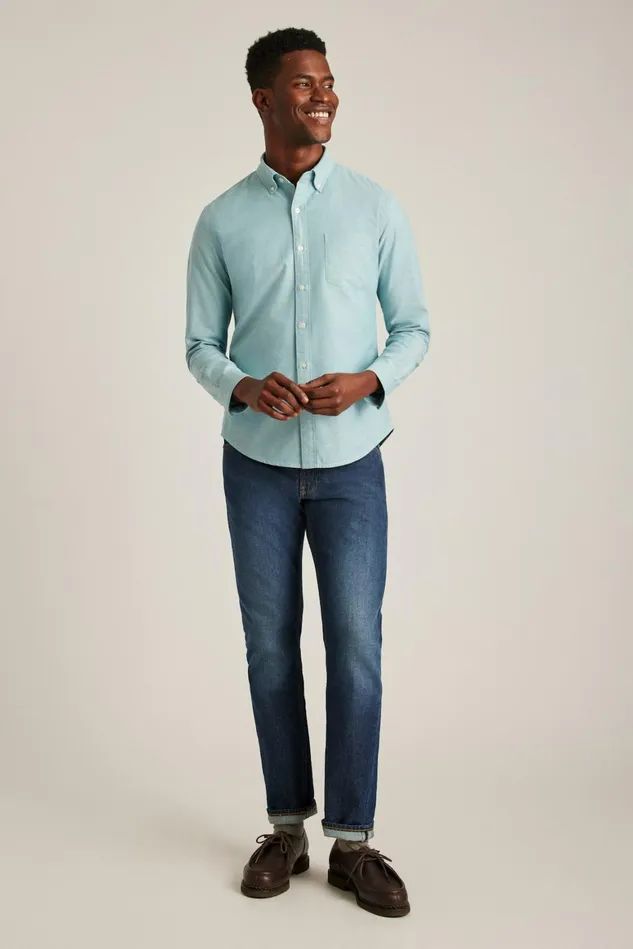 Men Everyday Oxford Shirt Nile Blue Bonobos Casual Shirts