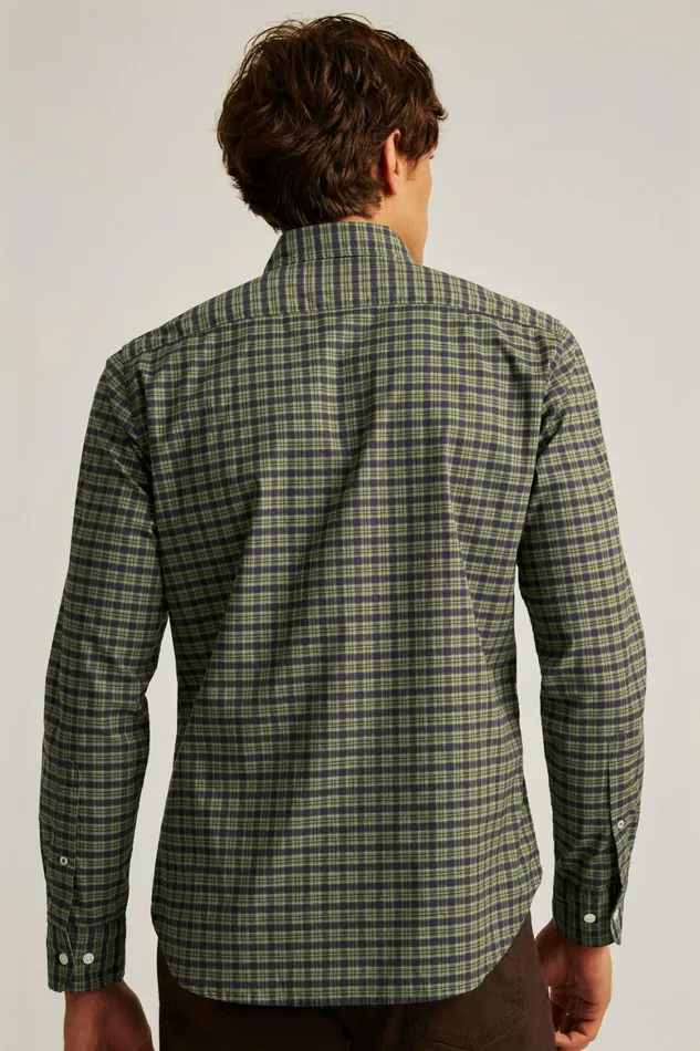 Men Everyday Shirt Navy Forest Plaid Bonobos Casual Shirts