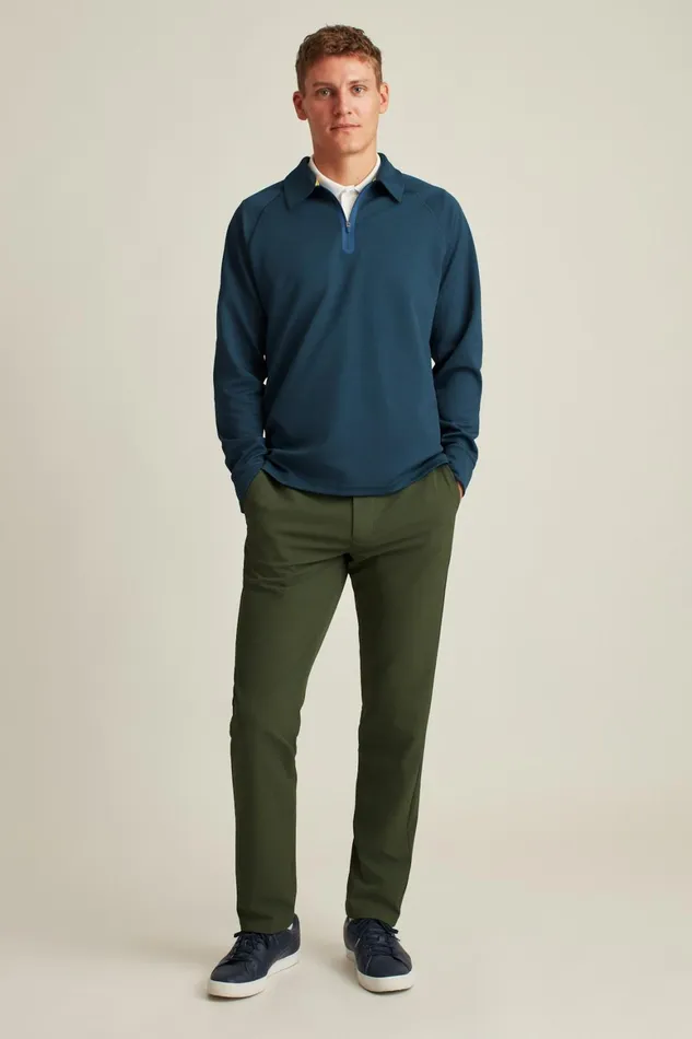 Men Fall Ball Long Sleeve Golf Polo Navy Bonobos Golf Polos and Tops