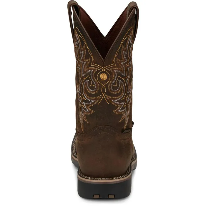 MEN Fireman 11034 Waterproof Distressed Brown Justin Boots Western