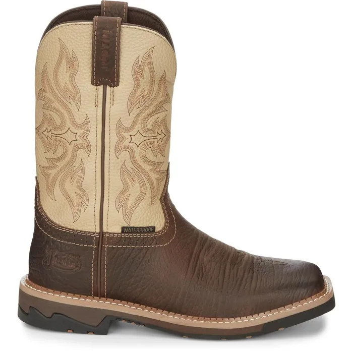MEN Flash 11034 Waterproof Pecan Justin Boots Work