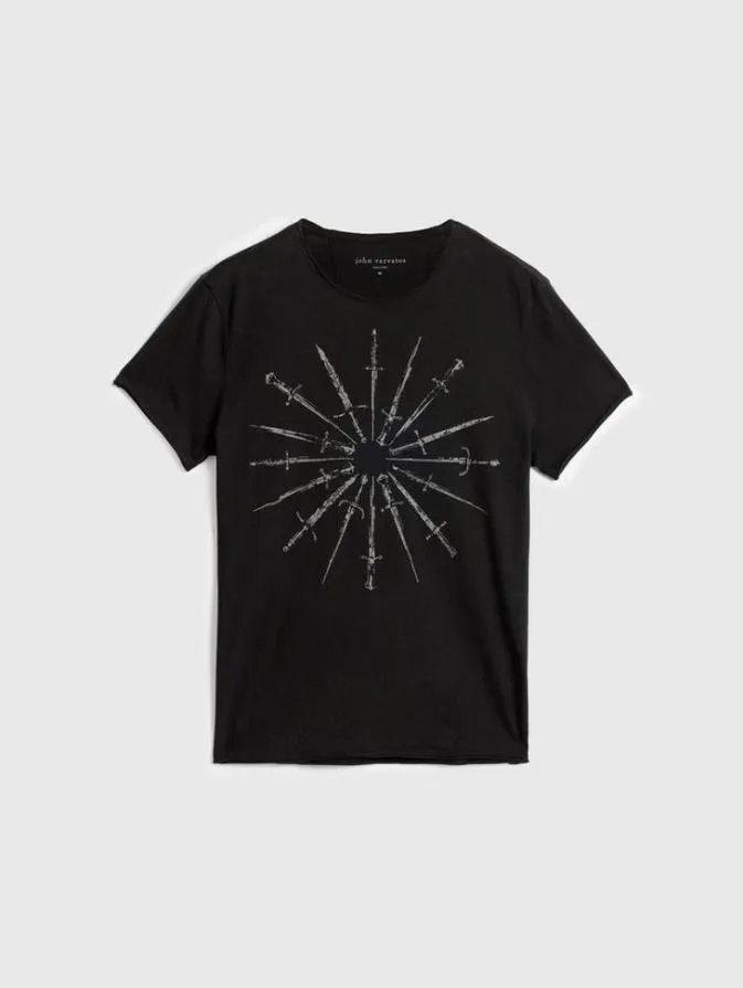 Men Graphic Tees John Varvatos DAGGERS CIRCLE TEE Black