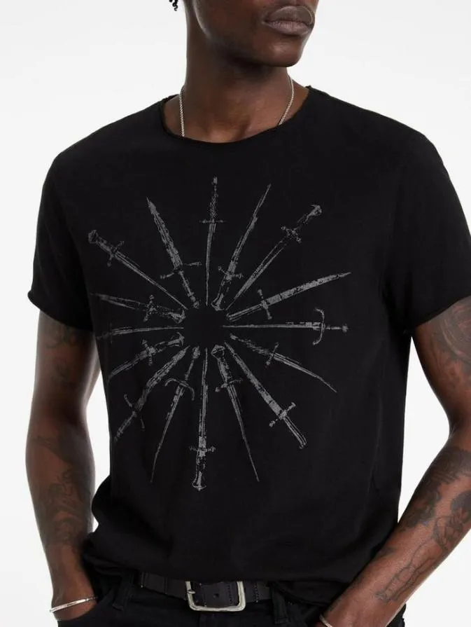 Men Graphic Tees John Varvatos DAGGERS CIRCLE TEE Black