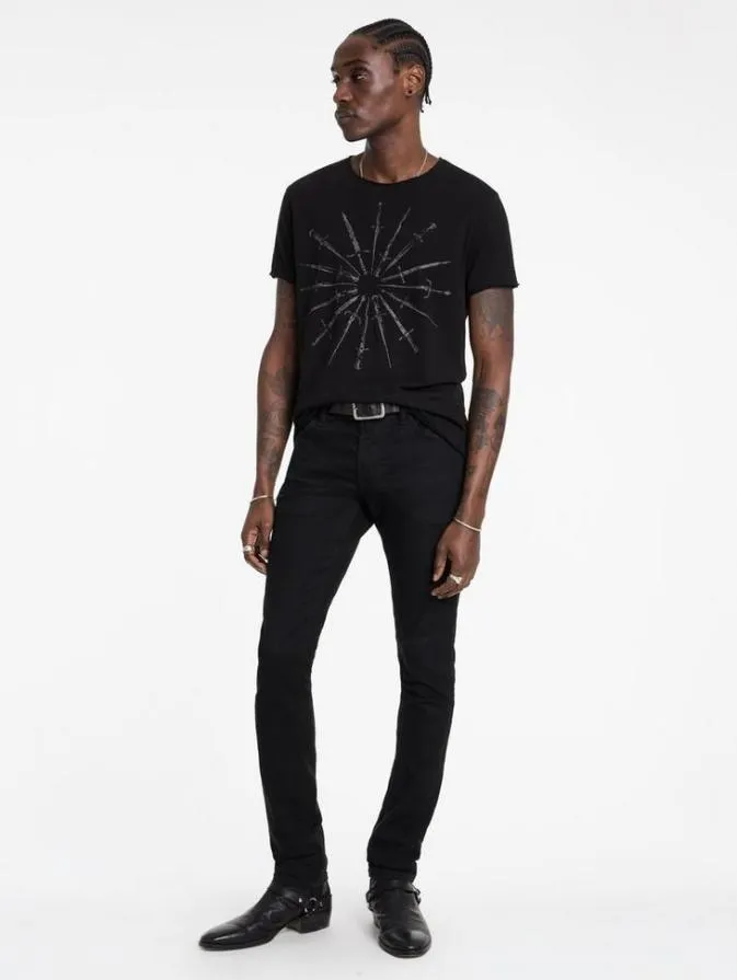 Men Graphic Tees John Varvatos DAGGERS CIRCLE TEE Black