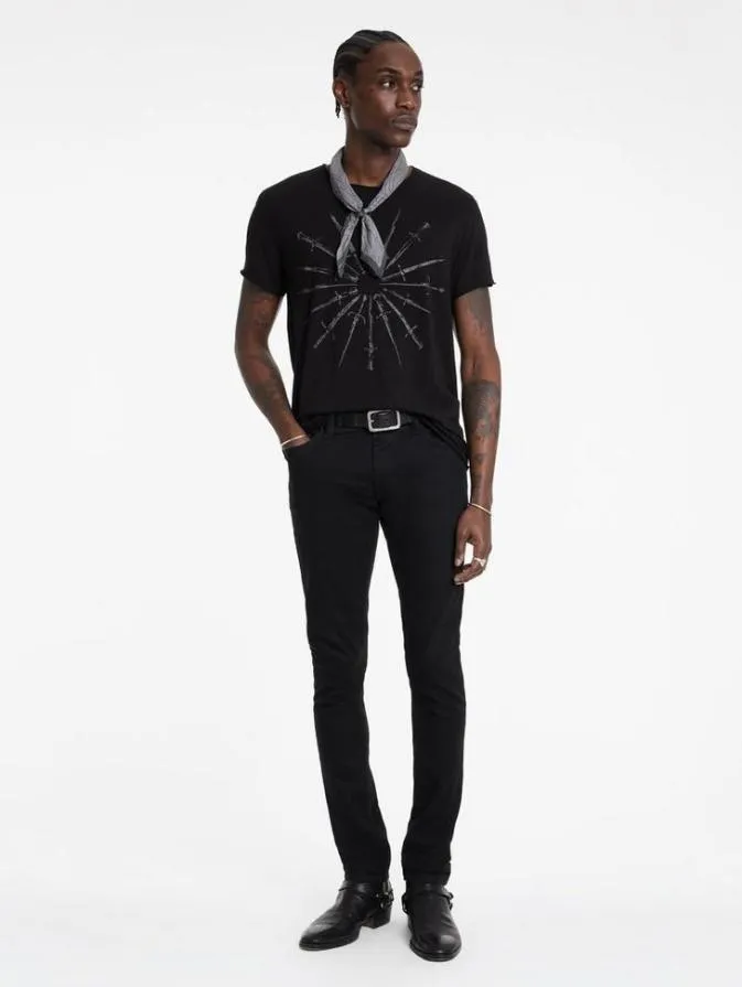 Men Graphic Tees John Varvatos DAGGERS CIRCLE TEE Black
