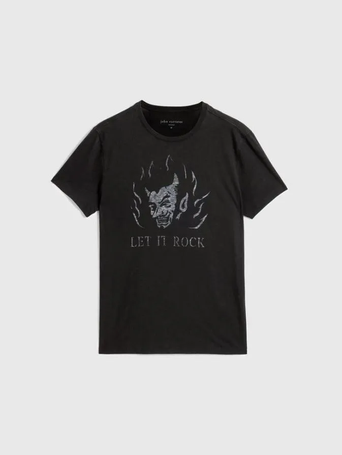 Men Graphic Tees John Varvatos LET IT ROCK TEE Black