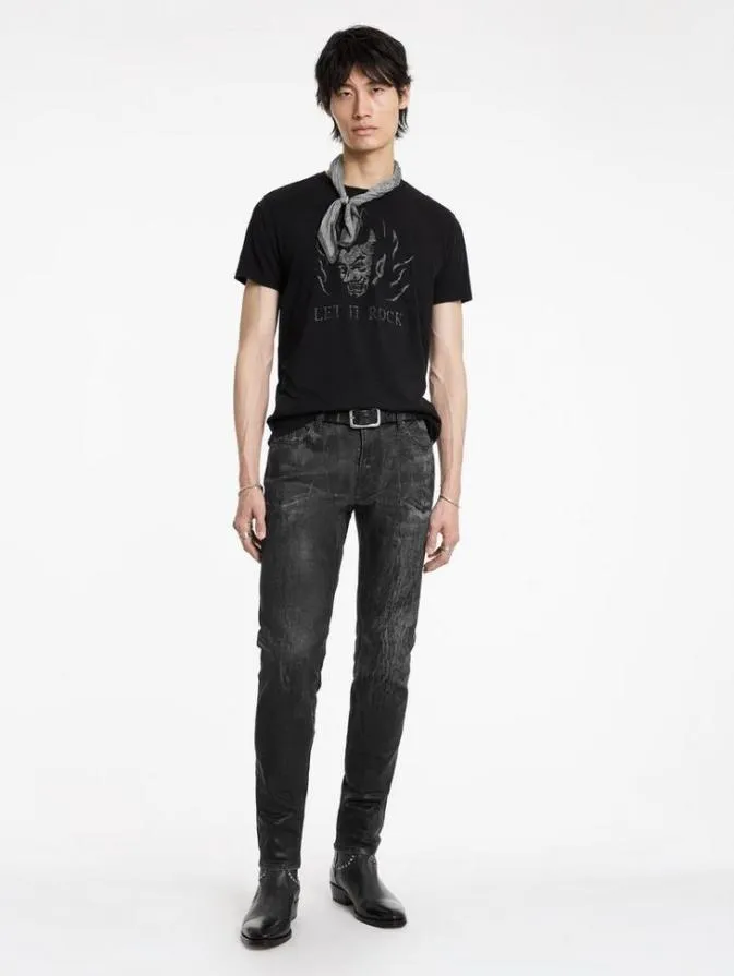 Men Graphic Tees John Varvatos LET IT ROCK TEE Black