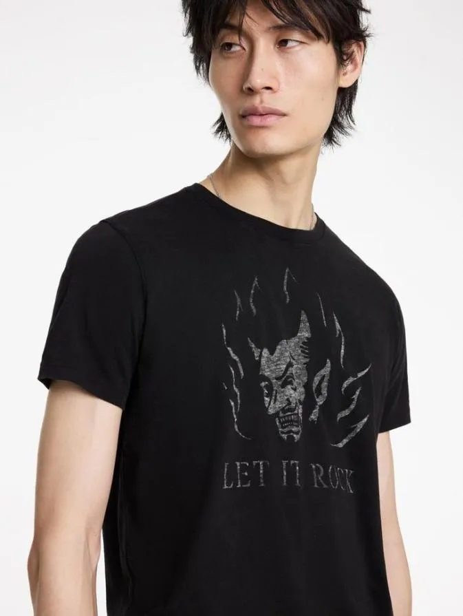 Men Graphic Tees John Varvatos LET IT ROCK TEE Black