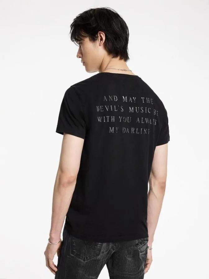 Men Graphic Tees John Varvatos LET IT ROCK TEE Black
