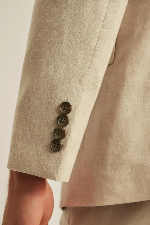 Men Italian Stretch Linen Suit Jacket Khaki Linen Bonobos Blazers and Sport Coats