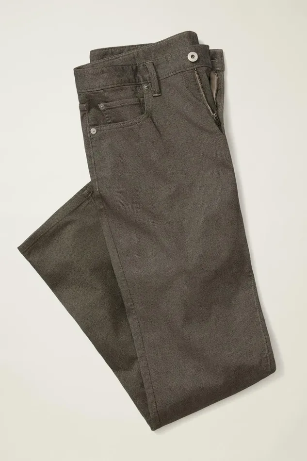 Men Italian Textured 5Pocket Pants Textured Vintage Khaki Bonobos Jeans