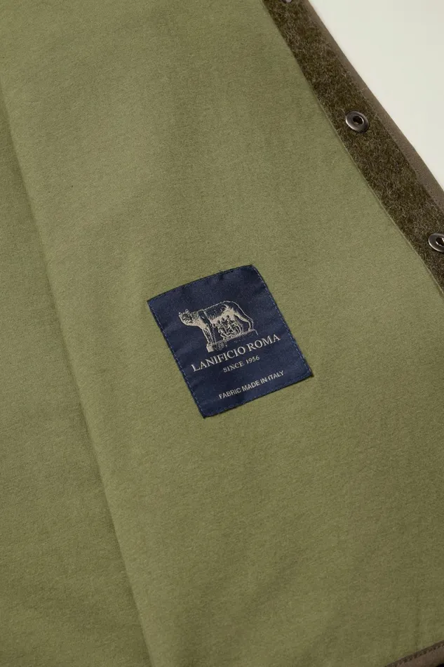 Men Italian Wool Fleece Jacket Heather Olive Green Bonobos Jackets and Coats