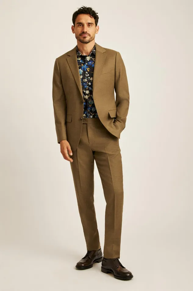 Men Jetsetter Italian Flannel Suit Camel Bonobos Suits